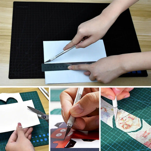 Tapete Corte Salvacorte Base Tabla A3 + 46 Accesorio Norplat Negro