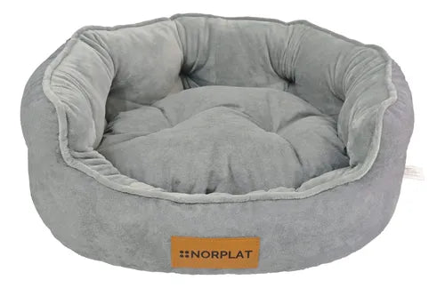 Cama Antiestres Norplat Perro Gato Con Cojín Reversible 60cm Gris Cama Antiestres Reversible