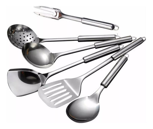 Set 6 Utensilios De Cocina Acero Inoxidable Premium - Cukin