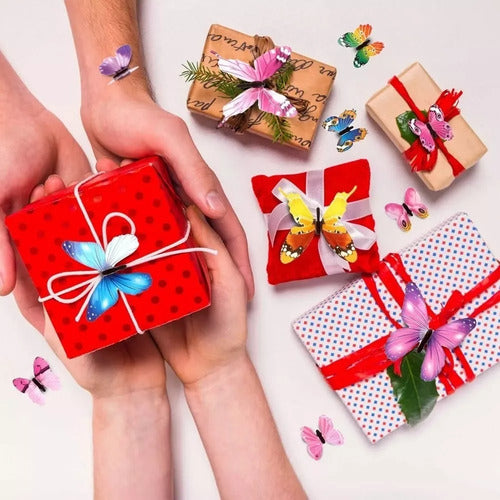 96pcs Mariposas Decorativas Pegatina 3d Calcomanía Etiqueta Agua