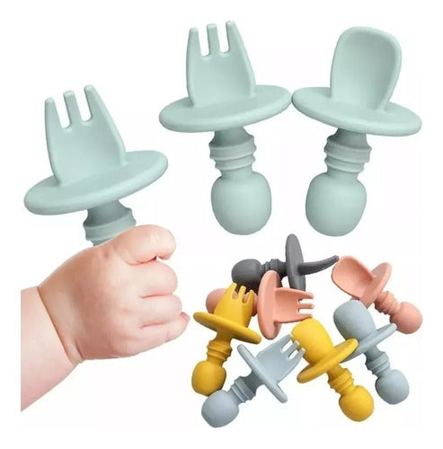 Cubiertos Para Bebe Silicona Aprendizaje 8.5cm - Norplat