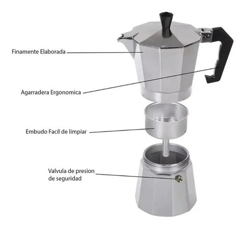Cafetera Espresso Cafetera Italiana Cafetera 9 Tazas Cukin Gris