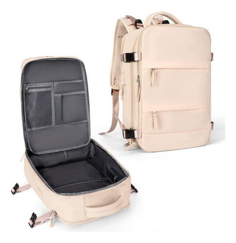 Mochila Notebook Viaje Ligera Vuelo Cabina Mano - Norplat Salmón Liso