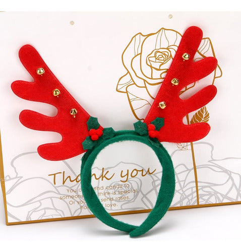 Pack 6 Cintillo Reno Navidad Orejas Cotillón Tiara - Norplat Verde