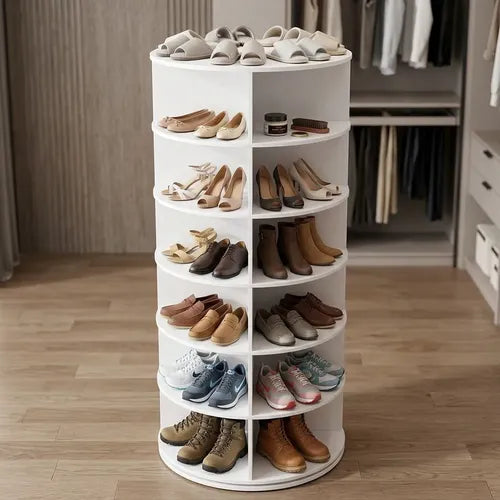 Organizador Estante Zapatero Giratorio 6 Niveles - Norplat Blanco