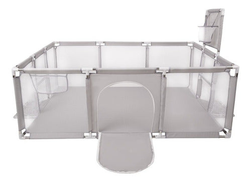 Corral Para Bebe Con Aro De Basket 180cm Seguridad - Norplat Gris Claro