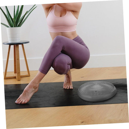 Disco De Balance Y Equilibrio Mini Bosu Erizo Yoga - Norplat Gris