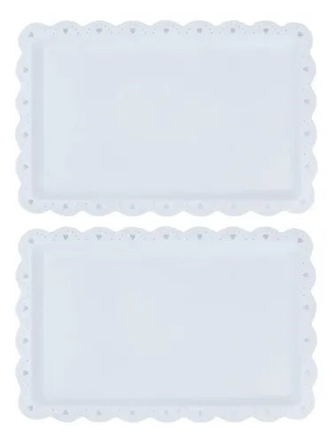 Set 2 Bandejas Rectangular Norplat Ideal Para Brazo De Reina Blanco