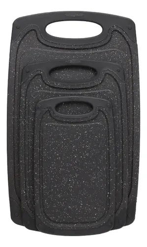3 Tablas De Picar Para Cortar Norplat Cocina Antideslizantes Lisa Negro