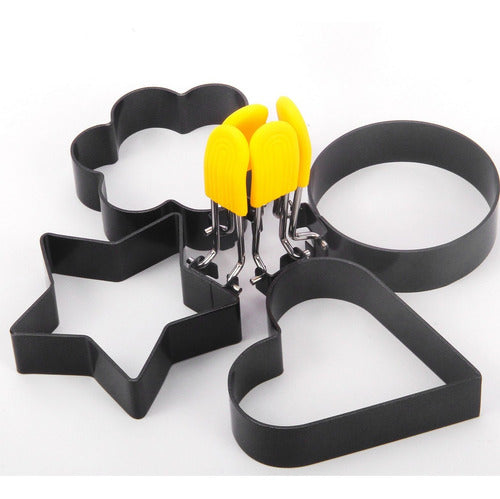 Molde Moldeador De Anillos Para Huevos Fritos, Antiadherente Negro