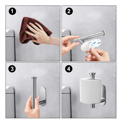 Porta Rollo Papel Higienico Soporte Acero Confort - Norplat Plateado