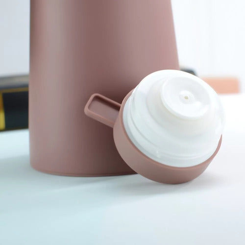 Jarra Termica Norplat 1 Litro Vidrio Aislante Calor Frio Rosa