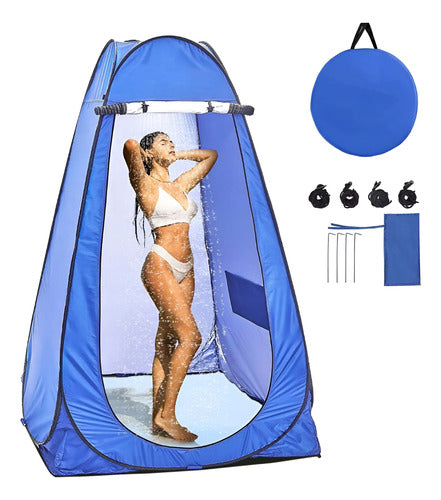 Norplat Carpa Vestidor Portatil Camping Ventana Ducha Baño Azul
