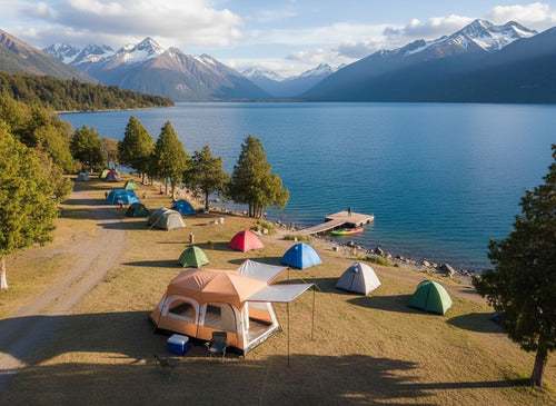 Tienda Familiar 8 A 12 Personas Impermeable Carpa Camping Naranja