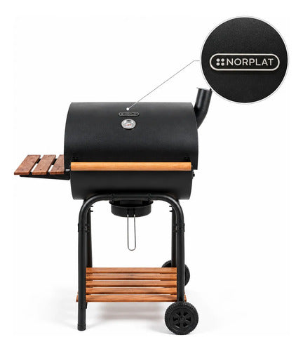 Parrilla Carbón Onni Norplat Estilo Tambor Bbq Grill Asador Negro