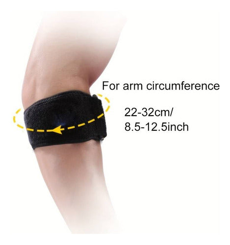 Set 2 Soportes Codo Tenista - Epicondilitis - Tendinitis Adulto Negro