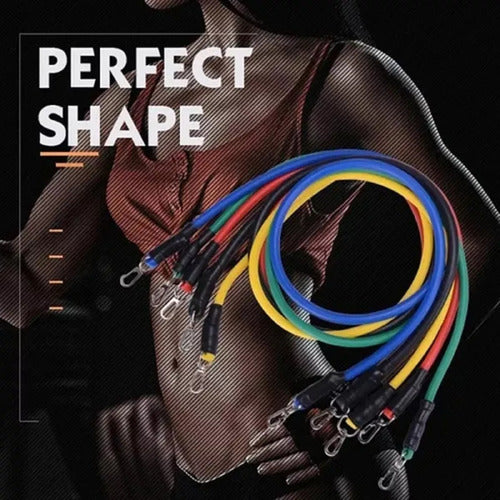 Set Bandas Elásticas Resistencia Para Ejercicios 11 Piezas