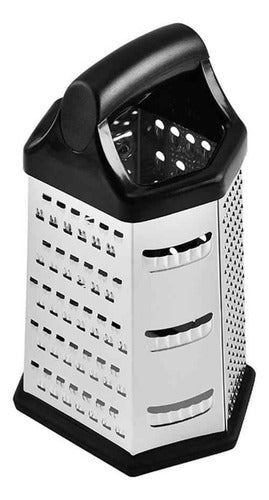 Rallador De Queso Verduras Frutas Hexagonal Acero - Norplat Negro