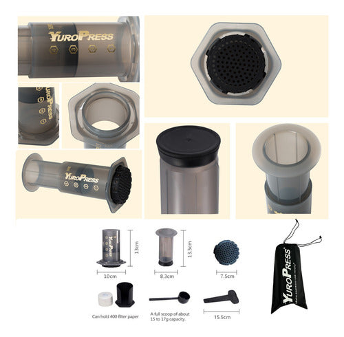 Cafetera Portátil Norplat Press Cafe Italiano Expreso Manual Negro