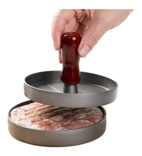 Prensa Para Hamburguesas Molde Antiadherente Asado Parrilla  Plateado