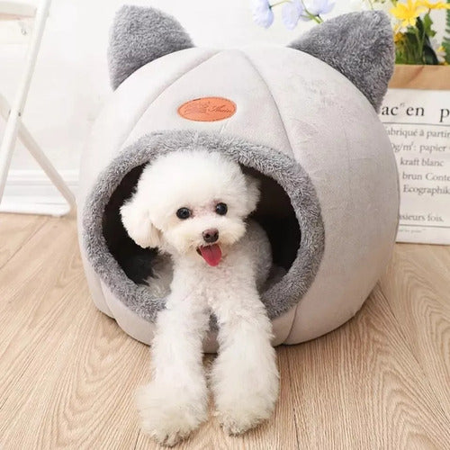 Casa Cama Plush Iglu Nido De Gatos Y Perros Xl Grande - Wuf Gris Iglú