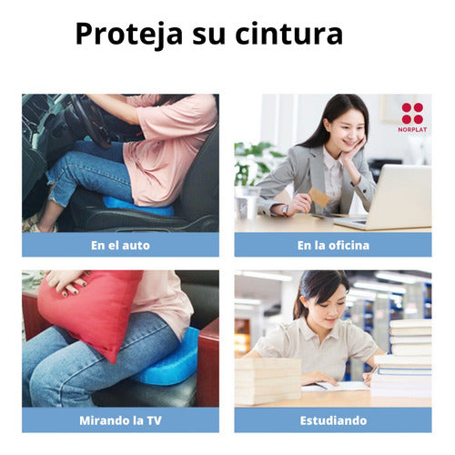 Cojin Silla Goma Gel Casa Auto Oficina Ergonómico - Ome Negro