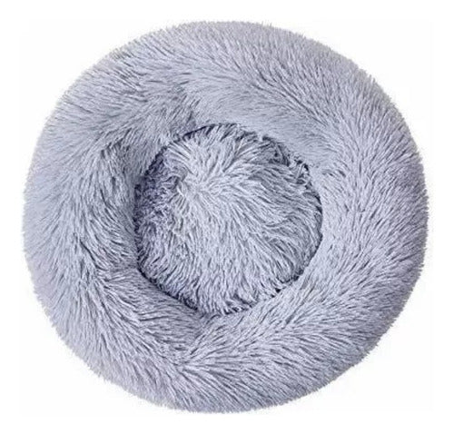 Cama Mascota Perro Grande Antiestres 110cm Talla Xxl Norplat Gris Liso