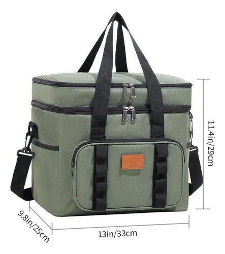 Bolso Cooler 24 Litros Termico Multi Compartimientos Norplat Verde