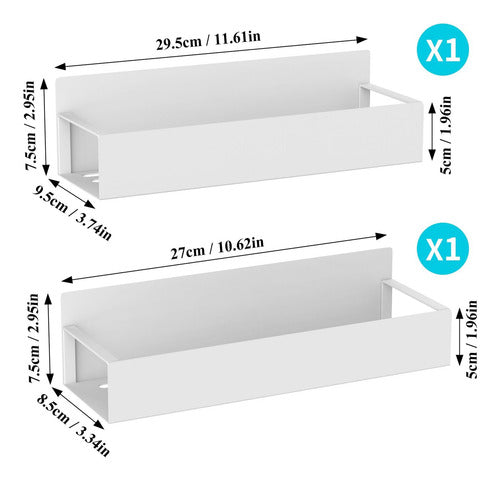 2 Estante Organizador Magnético Cocina Multiuso - Norplat Blanco