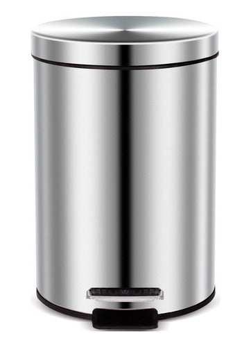 Basurero Papelero Pedal 8 Lts Acero Inoxidable - Cukin Plateado