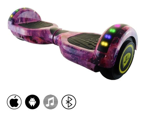 Hoverboard Eciclos Speaker Bluetooth Scooter Diseños Purple Sky (violeta)