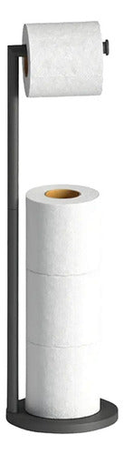 Soporte Papel Higiénico Porta Rollo Confort Metal - Norplat Negro