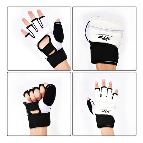 Guantes Y Empeineras De Entrenamiento De Taekwondo - Norplat Xs (pre-escolar) Blanco