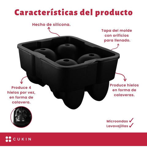 Molde Para Calaveras De Hielo - Cukin Negro