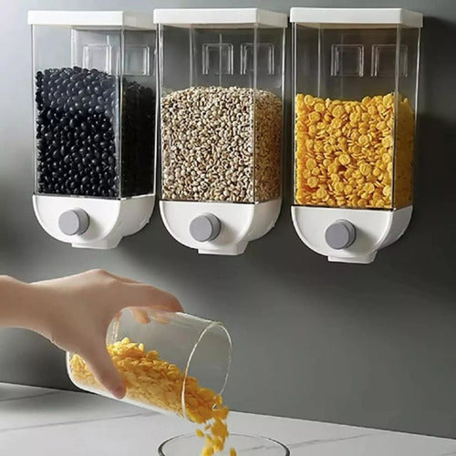 Dispensador Cereal Grano Dulce Frutos Secos Pared 1l Norplat Blanco
