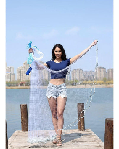 Red De Pesca De Fundición Agua Dulce Y Salada 360cm Norplat Blanco