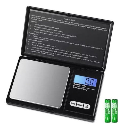 Gramera Digital De Bolsillo Pesa Digital Cukin 0.1 / 500 Gr Negro 500 G