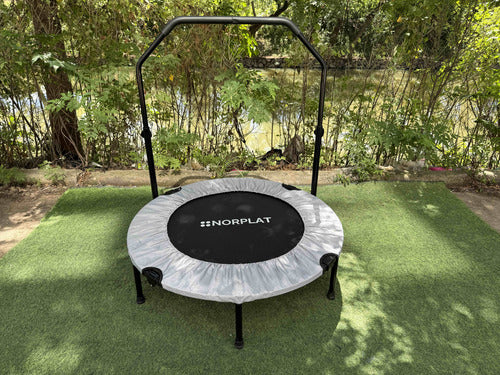 Trampolín Fitness Norplat Plegable 100cm 1m Cama Elastica Plateado