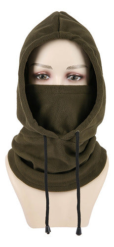 Gorro Pasamontañas Balaclava Polar 4 En 1 Outdoor - Norplat Verde Oliva Talle Único