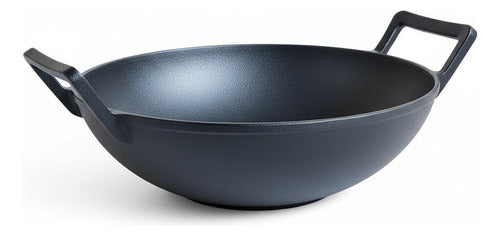 Wok De Hierro Fundido 32 X 9 Cm Redondo - Norplat Negro