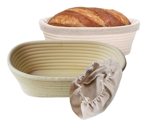Banneton Ovalado De 35 X 14 X 7 Cm - Cesta De Rattan - Cukin