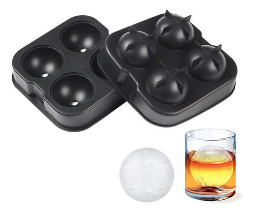 Molde De Silicona Para Bolas De Hielo 4.5 Cm - Cukin Negro