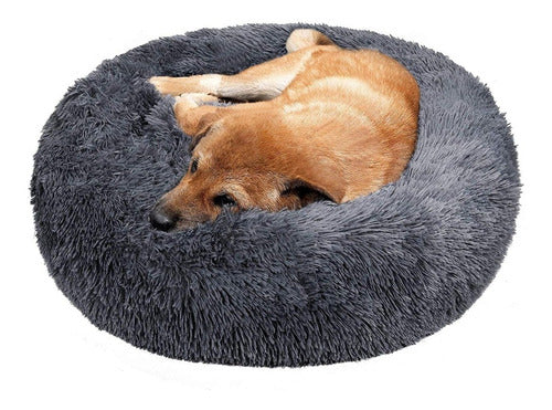Cama Antiestrés Peluda Para Perros Y Gatos 50 Cm Originales