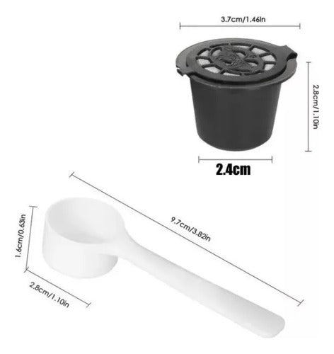 6 Capsulas Cafe Reutilizable Para Cafetera Nespresso Norplat Negro