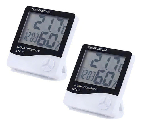 Set 2 Termómetro Higrómetro Ambiental Digitales - Norplat Blanco