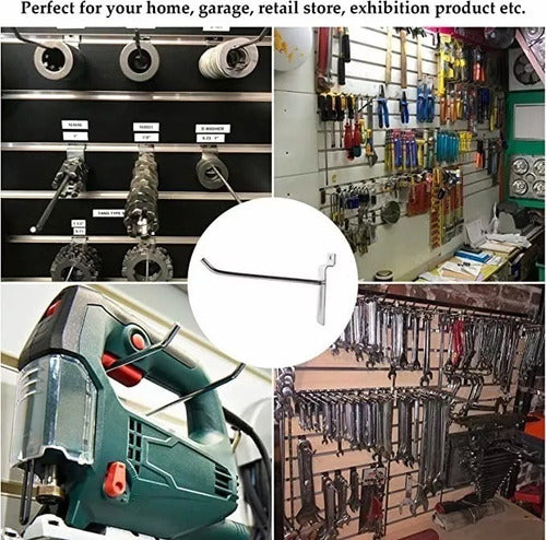 Pack 100 Ganchos Gancheras Panel Ranurado 15cm 4mm Exhibidor