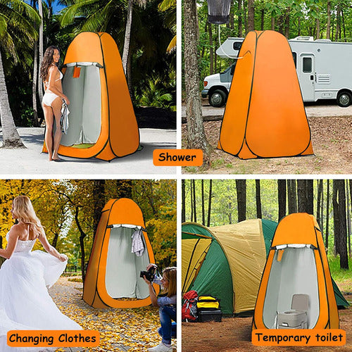 Norplat Carpa Vestidor Portatil Camping Ventana Ducha Baño Naranja