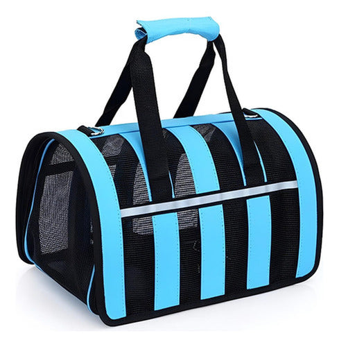Bolso Transporte Mascota Norplat - Transportador Perro Gato Azul