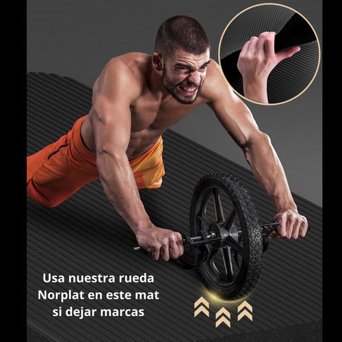 Colchoneta Yoga Mat Pilates 15mm + Bolso Transporte Norplat Negro