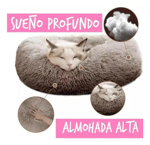 Cama Antiestrés Peluda Para Perros Y Gatos 60cm L Originales Arcoíris